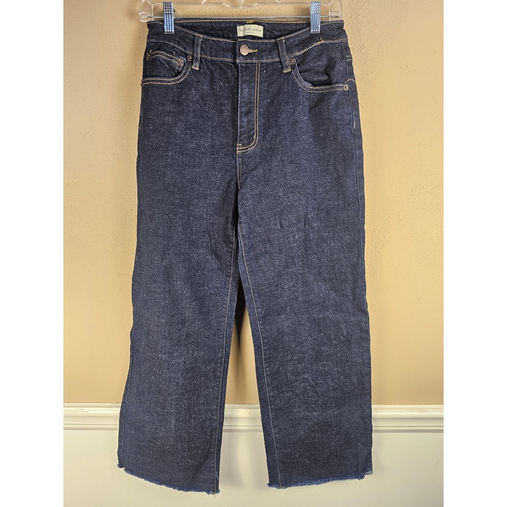 Oliver Logan Womens Aberdeen Wide Leg Crop Jeans 28 Slow Denim